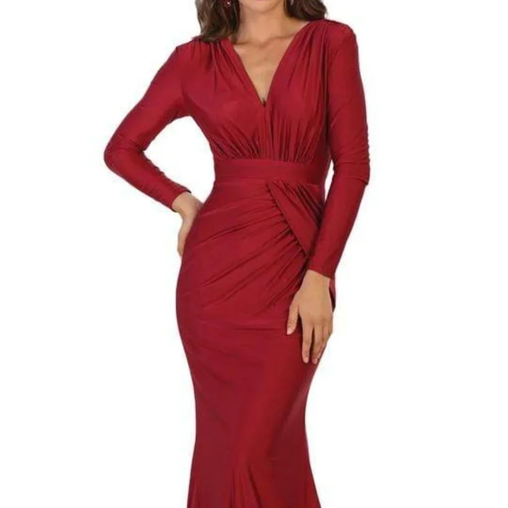 May Queen - MQ1530 Evening Dresses Burgundy Size 12